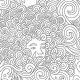 Hair Coloring Book Andrea Pippins Adult Illustration Color sketch template