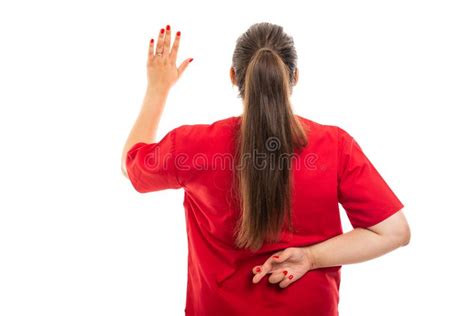 Back View Of Female Doctor Cheating Stock Image Image Of