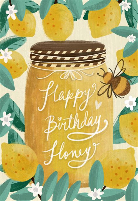 happy birthday honey birthday card  island