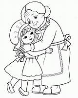 Kolorowanki Kapturek Czerwony Dla Coloriage раскраска детей Chaperon Rouge семья Grandmother sketch template