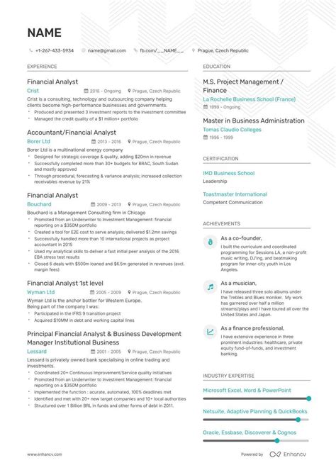 entry level financial analyst resume examples skills templates