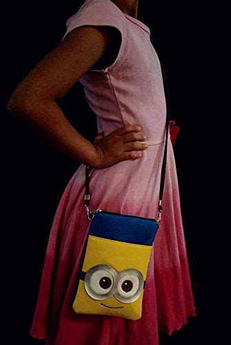two eyes minion synthetic faux leather girls crossbody travel pouch