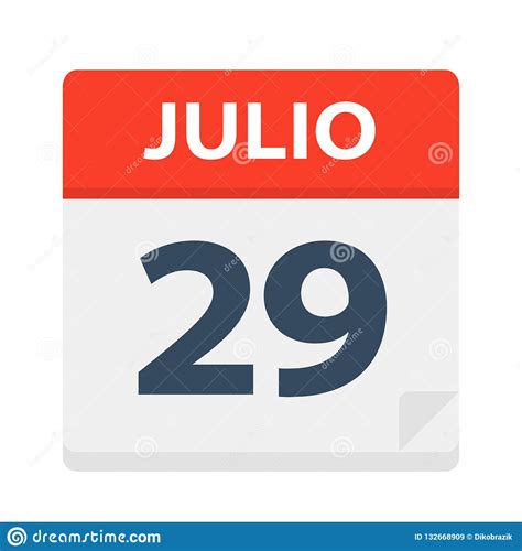 julio 29 calendar icon july 29 vector illustration of
