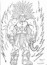 Broly Coloring Pages Dbz Son Deviantart Drawings Template Sketch Anime sketch template