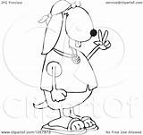 Hippie Coloring Dog Outline Illustration Royalty Clip Vector Djart Clipart Regarding Notes Background sketch template