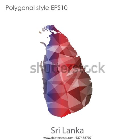 sri lanka map geometric polygonal styleabstract stock vector royalty   shutterstock