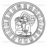 Mayan Calendar Vector Maya Symbol Coloring Drawing Aztec Symbols Stock Pages Depositphotos Simbolo Del Tiempo Cargador El Illustration Sun Sol sketch template