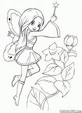 Coloring Fairy Magic Wand Pages Colorkid Kids sketch template