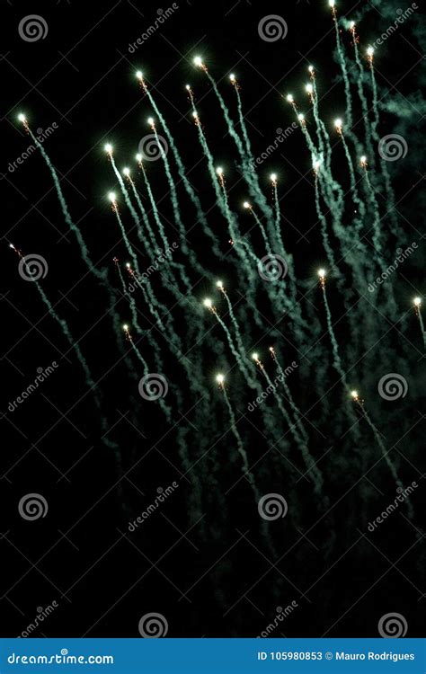 green shooting star type  fireworks stock image image  burst