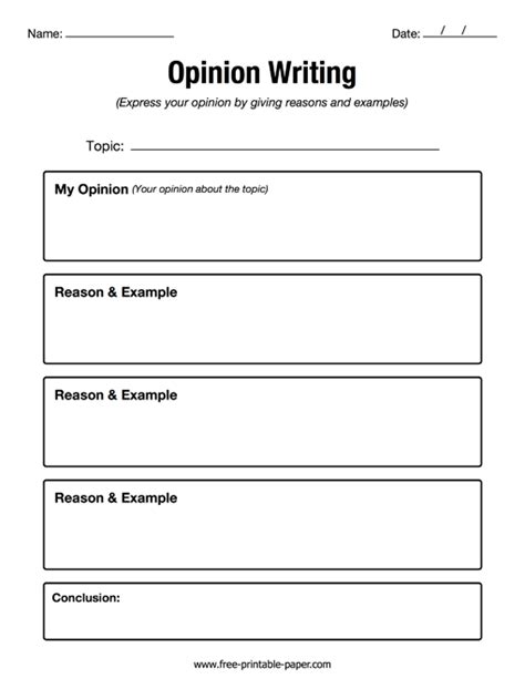 printable opinion writing graphic organizer