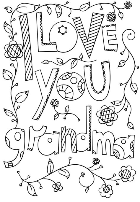 love  grandma doodle coloring page  printable coloring pages