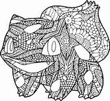 Coloriage Mandala Bulbasaur sketch template