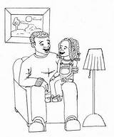 Coloring Daughter Fathers Dad Pages sketch template