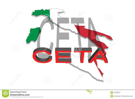 ceta comprehensive economic  trade agreement  italy map stock illustration illustration