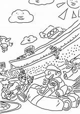 Mario Kart Coloring Pages Printable Kids sketch template