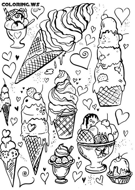 ice cream coloring page  adults photography blank sheet adults