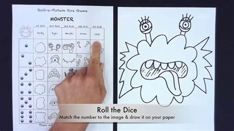roll  monster drawing game youtube