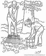 Coloring Pages Fall Chores Farm sketch template