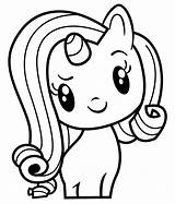 Rarity Coloring Pony Pages Cute Printable Chibi Mlp Kids sketch template
