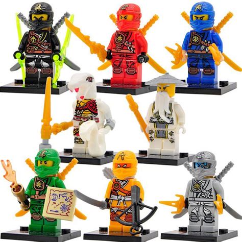 8 Custom Lego Ninjago Minifigures Lloyd Kai Jay Cole