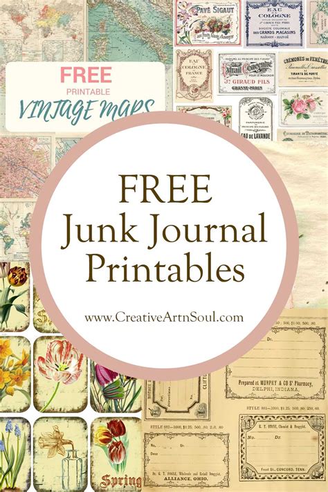 printable junk journal kit  ephemera svg file