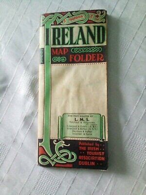 ireland map folder irish tourist association  large fold