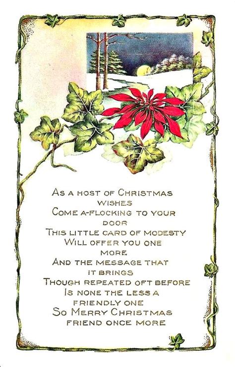 vintage christmas poinsettia poem merry christmas friends vintage