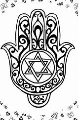 Hamsa Jewish sketch template
