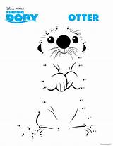 Dory Finding Dots Connect Kids Otter Coloring Pages Printable Disney Activity Activities Sheets Color Maze Hispanaglobal Sea Birthday Otters Print sketch template