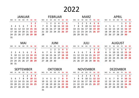 jahreskalender  horizontal kalendersu
