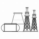 Refinery Illustration Petroleum Petrochemical Fracking sketch template