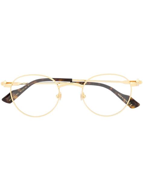 Gucci Eyewear Round Frame Clear Glasses Farfetch