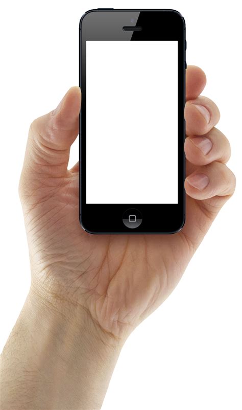 hand holding iphone mobile png image