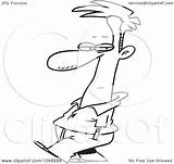 Strolling Guy Toonaday Royalty Outline Illustration Cartoon Rf Clip Clipart 2021 sketch template