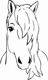 Horse Coloring Head Pages Face Drawing Printable Drawings Blank Colouring Color Horses Pony Print Cheval Kids Colourbox Haired Isolated Very sketch template