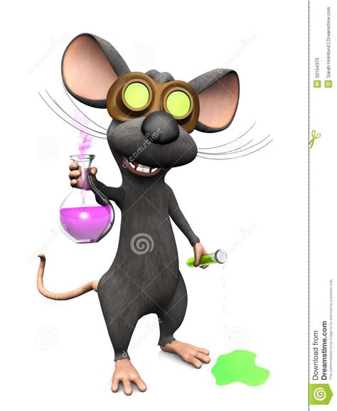 Mad Cartoon Mouse Doing A Science Experiment Image Three