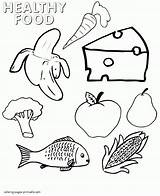 Coloring Food Healthy Pages Printable Foods Picnic Sheets Unhealthy Protein Health Children Preschool Colouring Print Sheet Group Nutrition Grains Kids sketch template
