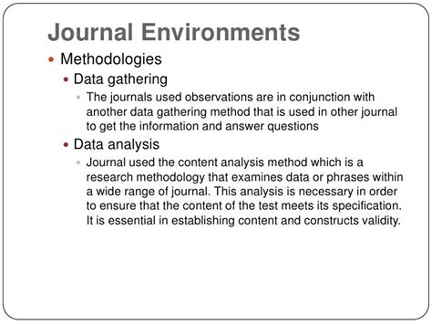 journals analysis