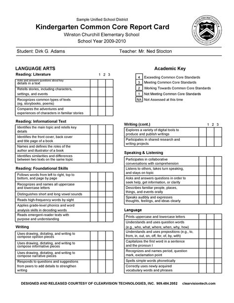 homeschool report card template middle school professional sample