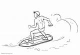 Surfing Coloring Pages Surfboard Printable Kids Print Color sketch template