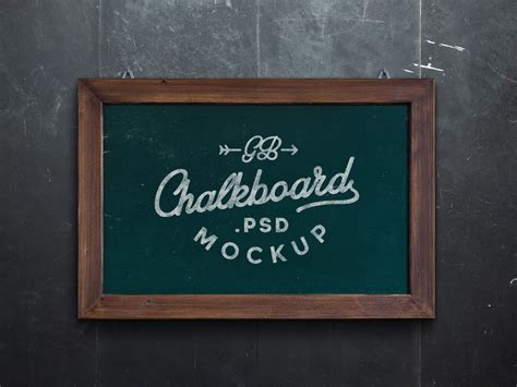 chalkboard mockup psd graphicburger