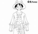 Luffy Lineart Trulyhandpicked sketch template