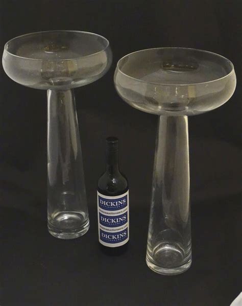 Sold Price A Pair Of Large Clear Glass Vases Of Fluted Shape