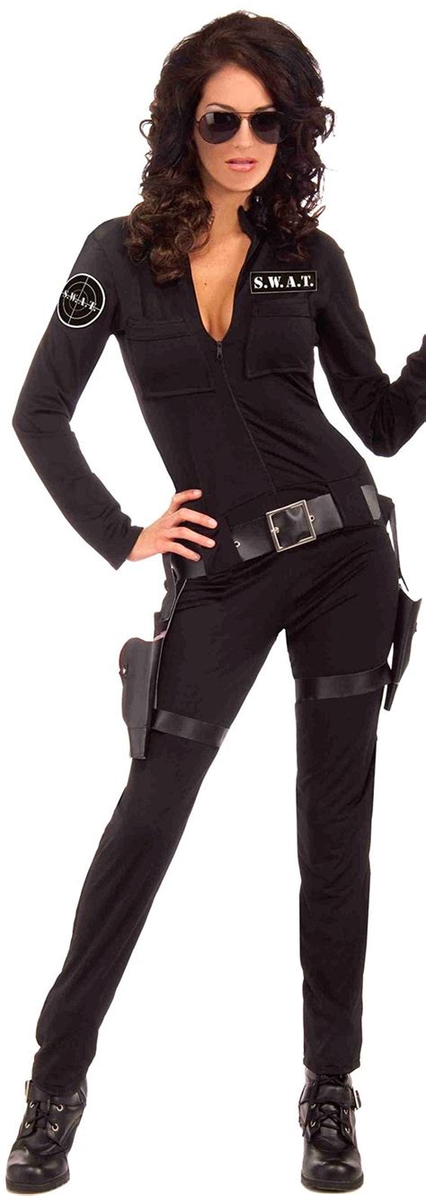 forum novelties women s swat sexy woman of action costume black x small small halloween