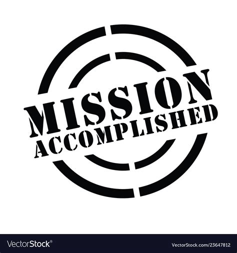 mission accomplished stamp royalty  vector image