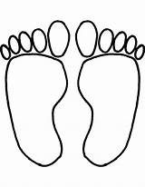 Feet Coloring Printable Footprints Pages Color Kids Colouring Toes sketch template