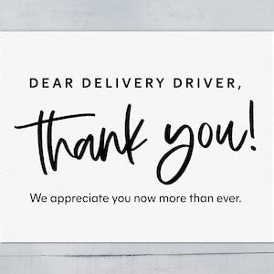 delivery driver   appreciation snack sign printable