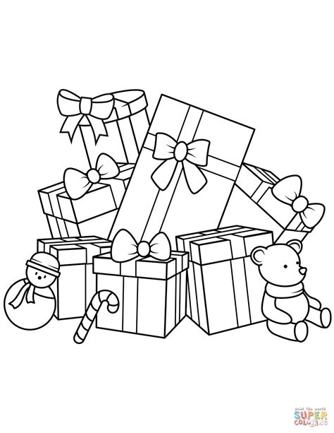 christmas gifts coloring page  printable coloring pages