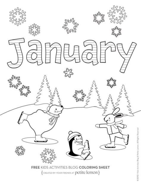 happy  print   january coloring pages  winter