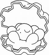 Pokemon Clamperl Coloring Pages Drawings Morningkids sketch template